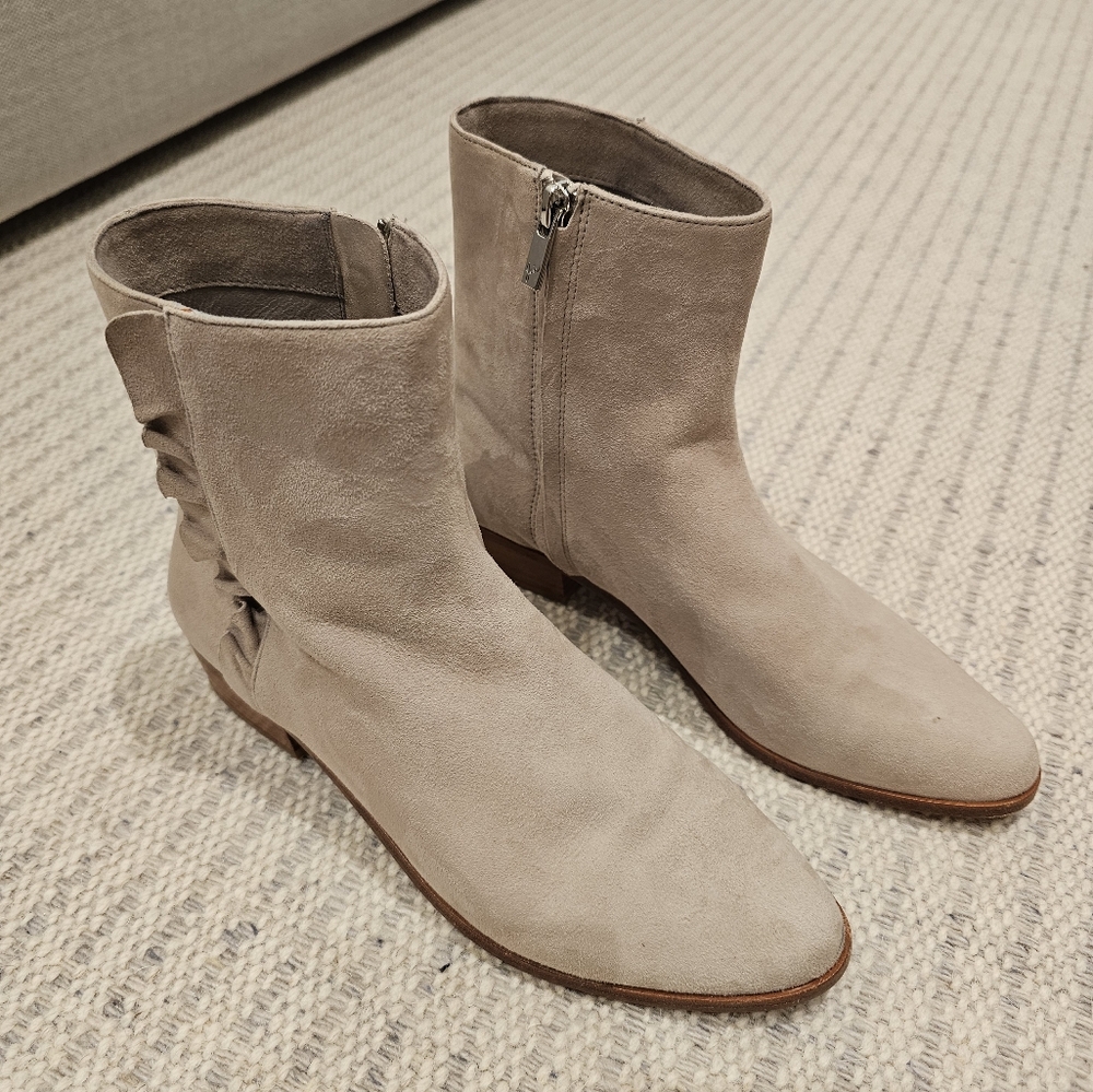 Joie Laleh Ruffle Suede Ankle Boots